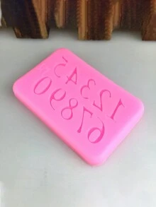 1pc Arabic Numerals Silicone Mold - Pink - View 3