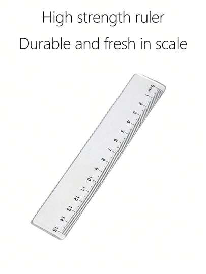 1pc/5pcs/15pcs/20cm Ruler, Wavy Edge, Single Side Scale, Transparent Plastic Ruler, Wholesale Stationery For Students Back To School,Rulers