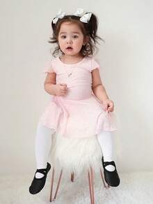 3雙女童天鵝絨純色長襪褲襪,女童洋裝舞蹈絲襪芭蕾舞蹈襪 - 彩色 - 查看 4