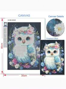 1set 5d Full Drill Colorful Owl Diamond Painting Kit - Multicolor - View 2