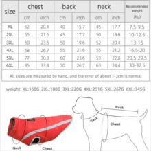 1pc Multicolor Polyester Winter Dog Jacket, Night Reflective, Warm, Suitable For Outdoor Activities - Red - View 6