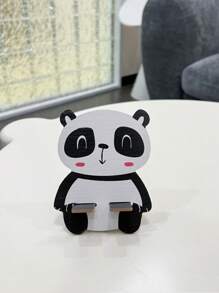 Panda-shaped Phone Holder - Black - View 1