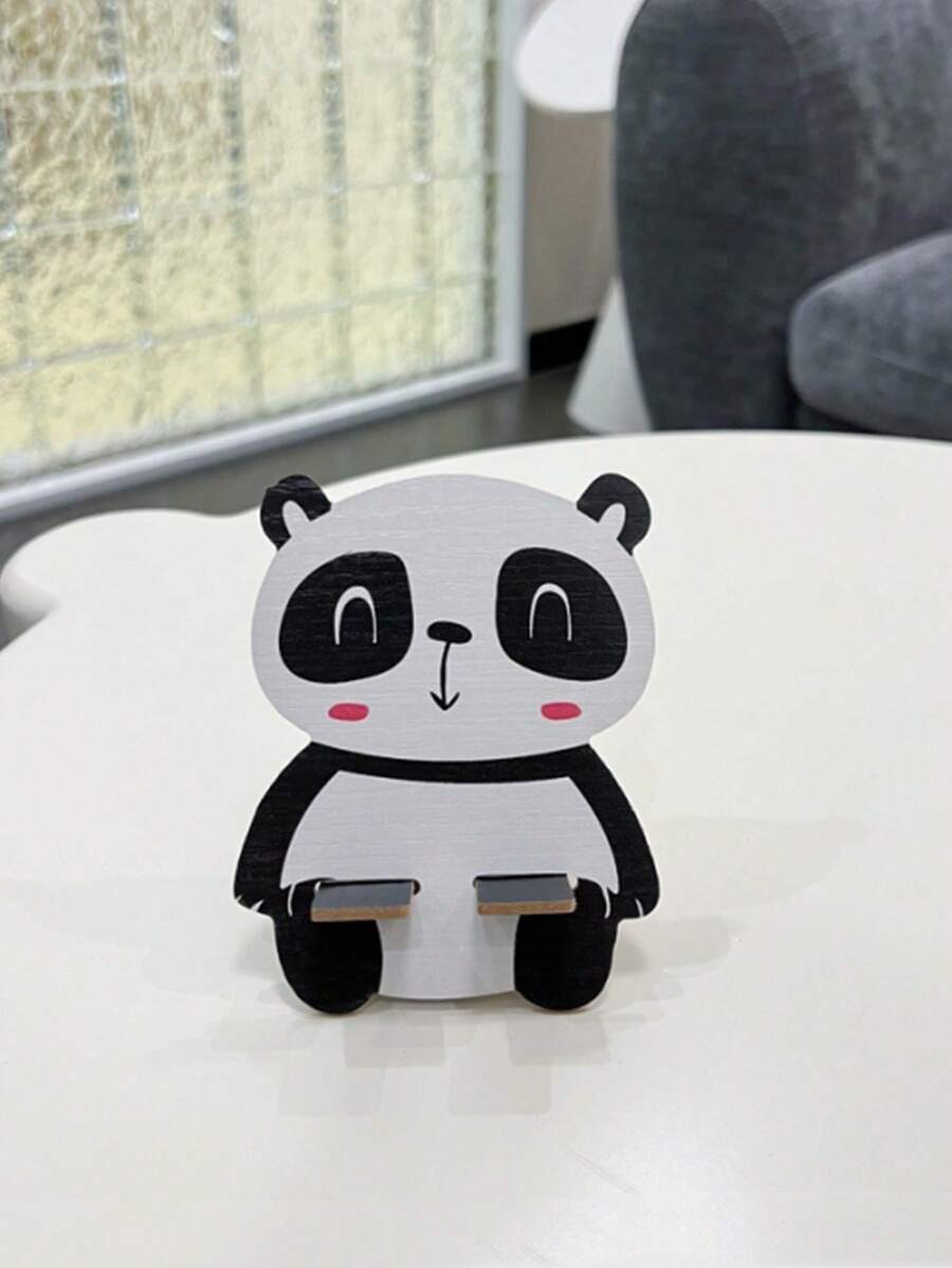 Panda-shaped Phone Holder - Black - View 1