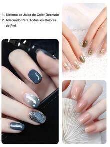 MISS CHEERING 6 Piece Nail Lacquer Set - Premium Manicure Tools, Vibrant Nail Polishes, Professional Gel Manicure, Home Gel Manicure Set, Complete Manicure Set, Includes Phototherapy Gel, Nail Polish Long Lasting Nail Glue - 墨綠色 - 查看 3
