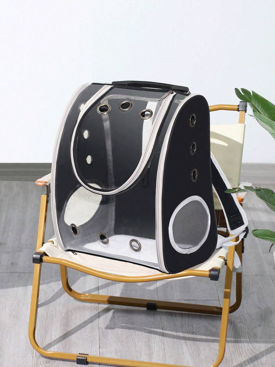 New Transparent Backpack, Black - Black - View 1