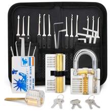34 Khóa Bộ - Thẻ tín dụng Kích thước Khóa Sự hái quả Công cụ Bộ dụng cụ Với 3 Trong sáng Ổ khóa , Thủ công , Da Loại vỏ , Bộ Dành cho người mới bắt đầu Và Thợ khóa Tập huấn - màu đen - Xem 1
