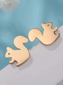 1 對女可愛不鏽鋼獨角獸、無尾熊、鹿、松鼠、狗形耳環、浪漫聖誕禮物、創意動物設計、冬季幸運珠寶