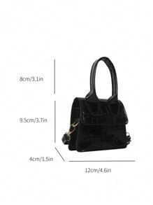 Mini bolsa com padrão de crocodilo bolsa transversal