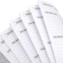 BUBU Sổ tay lập kế hoạch hàng tuần hàng ngày - Danh sách nhiệm vụ không ghi ngày tháng với lịch trình hàng giờ hàng ngày, Công cụ lập kế hoạch mục tiêu hàng tuần và theo dõi thói quen, Văn phòng phẩm Đồ dùng học tập văn phòng +3 Hình dán - Đen và trắng - Xem 6