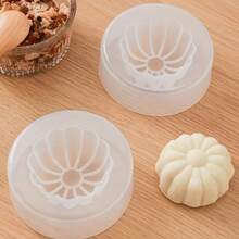 3pcsBun Mold, Plastic Pastry Mold, Flower Shaped Steamed Bun Mold, Baking Tools, Kitchen Gadgets, Kitchen Accessories - White - View 3