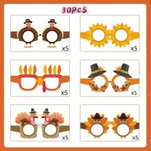 Lentes 3d Temáticos De Acción De Gracias, Material De Papel, Accesorios Para Fotos De Fiestas, Decoración De Cumpleaños - Blanco y Negro - Ver 1