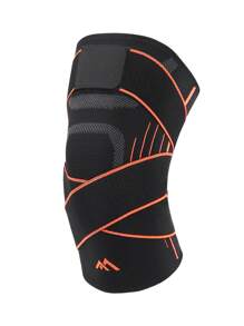 1 pieza Rodillera de compresión para soporte de rodilla para hombres y mujeres, para fitness, trabajo, interior y exterior. - Naranja - Ver 2
