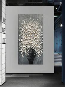 1 Pieza Pintura De Decoración De Entrada De Flor Vertical, Arte De Pared En Forma De Corazón Sin Marco Para Decoración Del Hogar 50x100cm