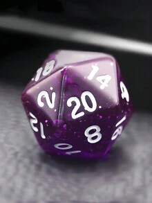 7 件套紫色透明银河星空骰子套装适用于 MTG、RPG、棋盘游戏配件 D4 D6 D8 D10 D% D20 D&D 骰子 - 彩色 - 查看 5