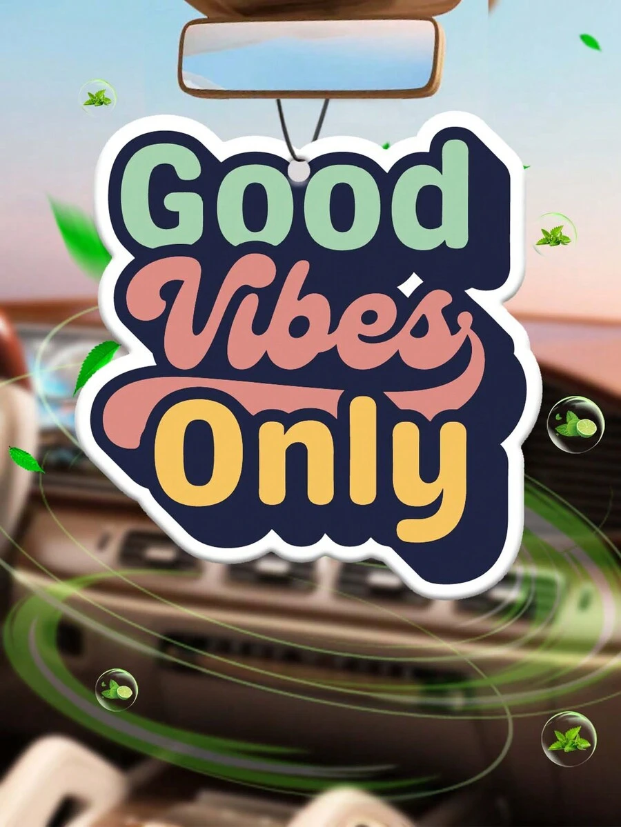 Only Good Resonance有趣的汽車空氣清新劑,配有黑色通風口夾和日式卡通鏡子掛飾,適用於車輛、衛生間、客廳和臥室,帶有香氛香袋