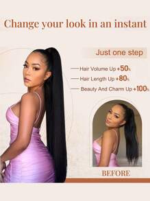 nimoki Ponytail Extension Claw 24" Long Straight Clip In Natural Looking Synthetic Hair Extension Ponytail Hairpiece For Women