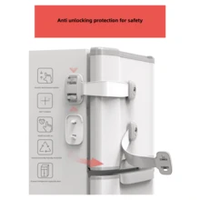 1 chiếc khóa nút kép đa năng bằng chất liệu ABS dùng trong gia đình, thích hợp cho tủ lạnh, ngăn kéo, tủ và tủ chén - màu xanh lá - Xem 5