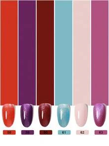MISS CHEERING 6 Piece Nail Lacquer Set - Premium Manicure Tools, Vibrant Nail Polishes, Professional Gel Manicure, Home Gel Manicure Set, Complete Manicure Set, Includes Phototherapy Gel, Nail Polish Long Lasting Nail Glue - 紅色 - 查看 4