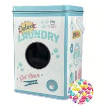 1 Pieza Caja De Almacenamiento Sellada De Hierro De Gran Capacidad Para Detergente De Lavandería Con Tapa Y Asa - Cartas de lavandería - Ver 1