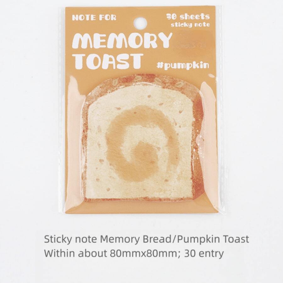Toast Pattern Sticky Notes - Multicolor - View 1