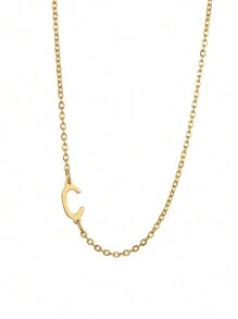 1 件女士不銹鋼首字母項鍊 A-z 大寫字母吊墜生日禮物 - 信件系列 - 查看 21