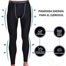 Lycra leggins Deportiva Apretado Pantalón Hombre Secado Rápido Negro - Negro - Ver 5