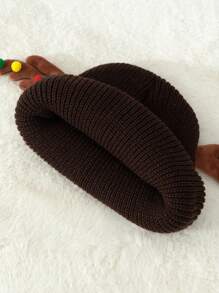 1頂聖誕鹿角針織帽,保暖舒適,適用於冬季節日,聖誕禮物