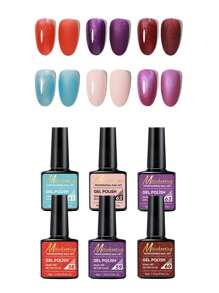 MISS CHEERING 6 Piece Nail Lacquer Set - Premium Manicure Tools, Vibrant Nail Polishes, Professional Gel Manicure, Home Gel Manicure Set, Complete Manicure Set, Includes Phototherapy Gel, Nail Polish Long Lasting Nail Glue - 紅色 - 查看 1