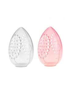 1pc Makeup Sponge Storage Case Portable Breathable Powder Puff Box For Makeup Sponge - Clear - View 1