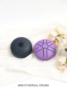 1 件 3 英寸 6 音黑钢舌鼓，初学者迷你打击乐器，便携式音响乐器 - 黑色 - 查看 7