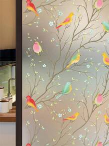 1roll Window Privacy Film Stained Glass Window Film Non-Adhesive Static Cling Glass Film Decorative Frosted Glass Window Film Window Heat Blocker Heat Control For Home - Multicolor - View 1