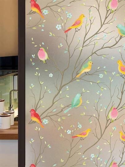 1 rolă Film de confidențialitate pentru fereastră Film pentru vitralii Film neadeziv pentru sticlă lipită Statică Film decorativ pentru ferestre din sticlă mată Blocant de căldură pentru fereastră Controlul căldurii pentru casă