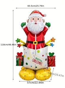 1个大型站立式气球圣诞老人雪人圣诞树气球派对家居装饰圣诞节2024新年最佳礼物圣诞装饰房间装饰冬季 - 黃色 - 查看 7