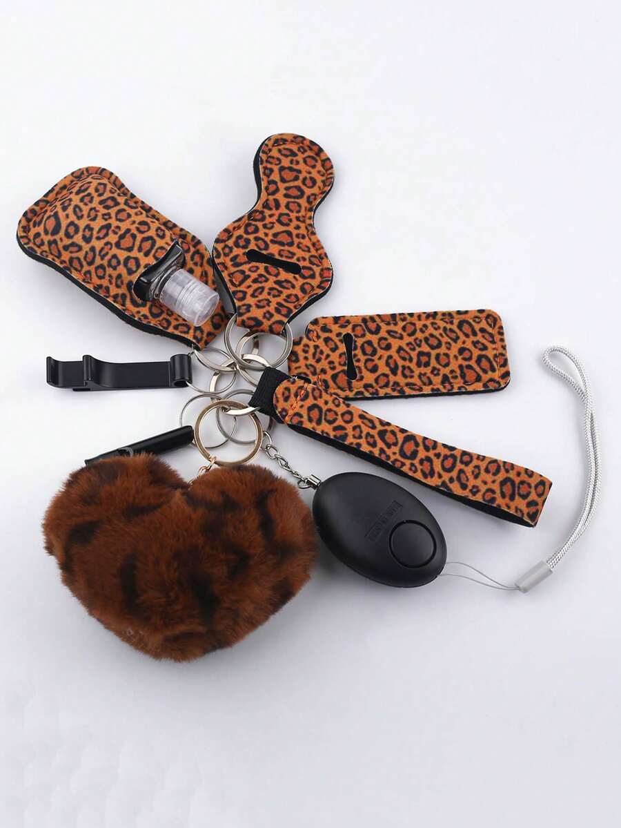 1set Leopard Print Self Defense Keychain For Women - Multicolor - View 1