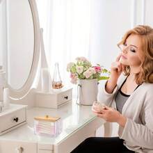 1 Caja De Almacenamiento De Acrílico Transparente Con Tapa De Bambú, A Prueba De Polvo - Beis - Ver 6