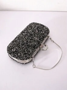 女士鑲鑽亞克力手拿包,配可拆式金屬鏈帶,既適用於晚宴派對、婚禮,也是送禮的完美選擇