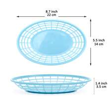 Youngever 15 Pack Plastic Fast Food Baskets, Snack Baskets, Food Baskets for Popcorn, Chips, Snacks, 5 Assorted Colors (Oval Shape) - Multicolor - View 2