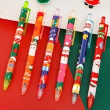 6入組可愛聖誕節中性筆卡通考試筆文具
