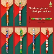 6入組可愛聖誕節中性筆卡通考試筆文具