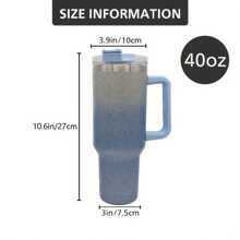 1只水杯,金屬真空杯,不鏽鋼水杯,帶吸管大容量水杯,創意便攜式戶外露營水瓶,40oz/1200ml