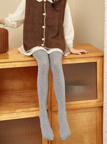 1 Miếng Trẻ em Màu thuần Sọc Xà cạp , Cổ điển Quần tất Đối với Con trai Và Cô gái ( Kích thước ) - Xám - Xem 3