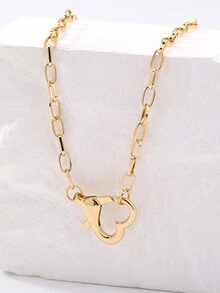 Heart Charm Necklace - Yellow Gold - View 3