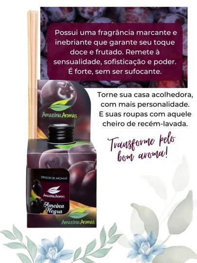 Aromatizador De Ambiente Difusor com varetas Amazônia Aromas 270ml