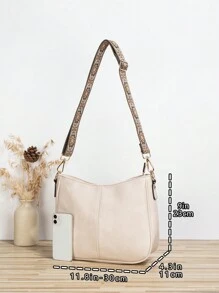 Bolso Tipo Cubo De Estilo Retro Para Mujer, Bolso Cruzado Con Correa, Bolso Vagan Vagan Con Correa De Guitarra, Correas Anchas Bordadas Para Bolso Para Mujer: ¡perfecto Para Bolsos Cruzados, Bolsos De Gimnasio, Bolsos De Mano Y Más!