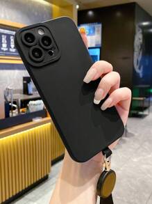 1 pieza Funda de teléfono con cuerda ancha y colgante, compatible con Apple/Samsung/Xiaomi/Oppo/Infinix/Vivo/Realme