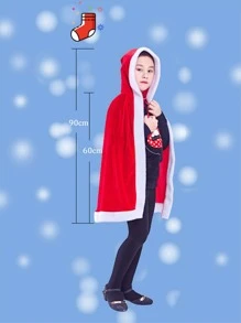 1 件聖誕斗篷紅色連帽斗篷,適合角色扮演表演成人服裝,適合聖誕老人家庭,適合男孩女孩成人