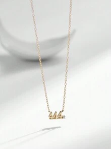 MODIAN 925 Sterling Silver Simple Digit Stackable Fashion Necklaces Gold Color Adjustable Exquisite Pendant For Women Jewelry - Gold - View 7