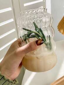 1pc Glass Cup, Minimalist Clear Drinking Cup For Home - Clear - View 4