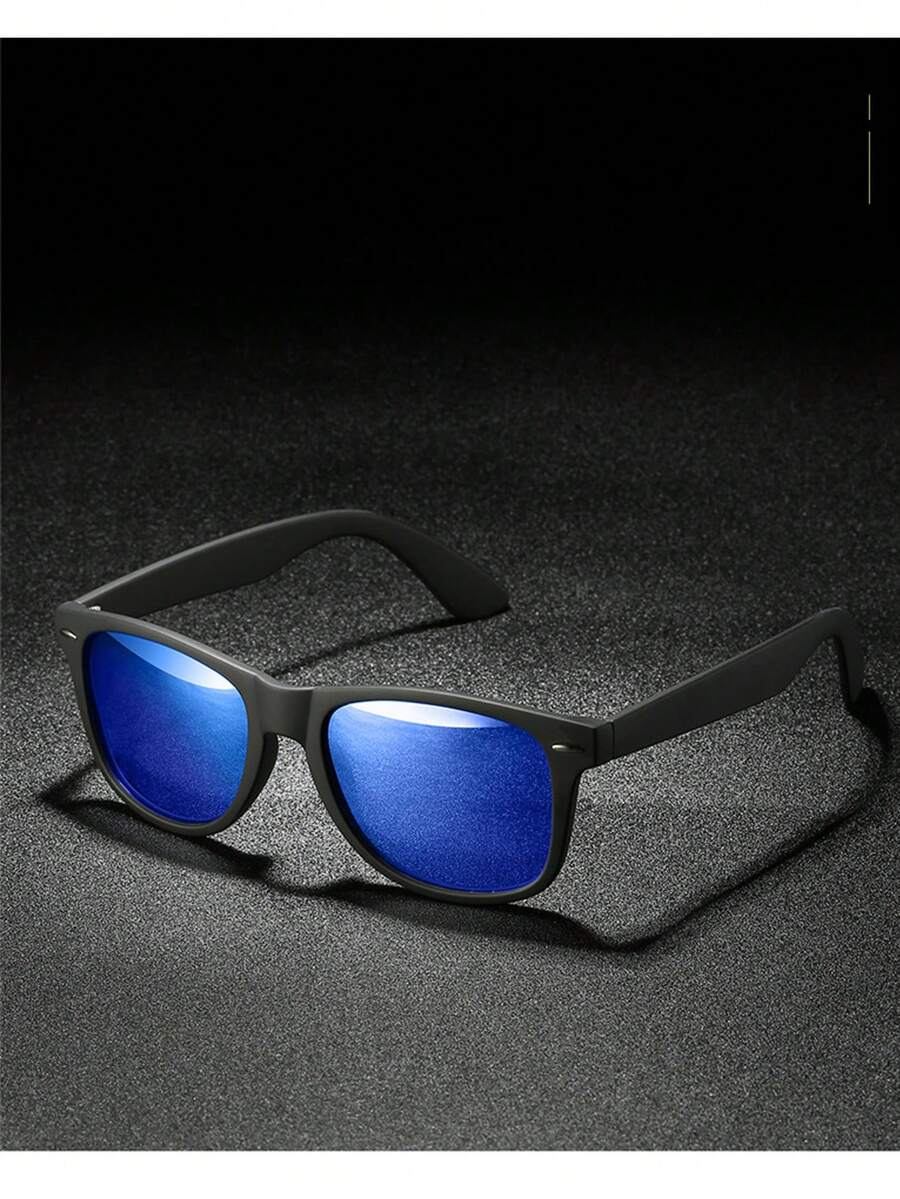 Ninesun Cặp Kính Thời Trang Vuông Cổ Điển Màu Xanh Dương Cho Nam HD Kính Lái Xe 2140 Thích Hợp Sử Dụng Hàng Ngày - Màu xanh lam - Xem 1