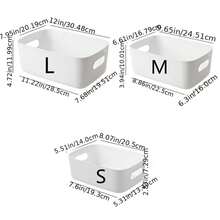 5pcs Desktop Storage Boxes Rectangular Baskets For Home Office, Kitchen, Wardrobe Organization - White - View 2